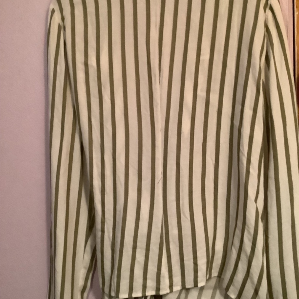 Topshop Nordstrom’s Wrap Style With Bold Stripes Long Sleeve Wrap Top - Picture 7 of 10